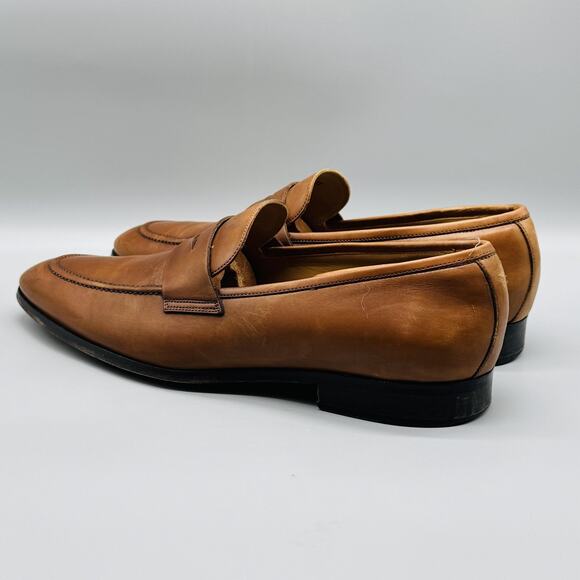 To Boot New York Shoes Mens 12 Brown Leather Penny Loafers Adam Derrick Slip On - Picture 5 of 12